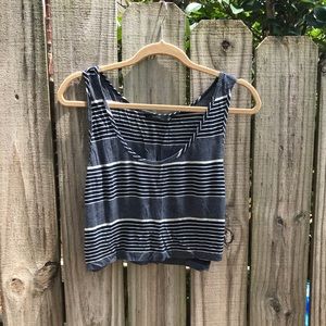 Navy and white striped crop tank from Aritzia!